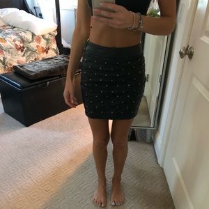 Faux studded leather skirt